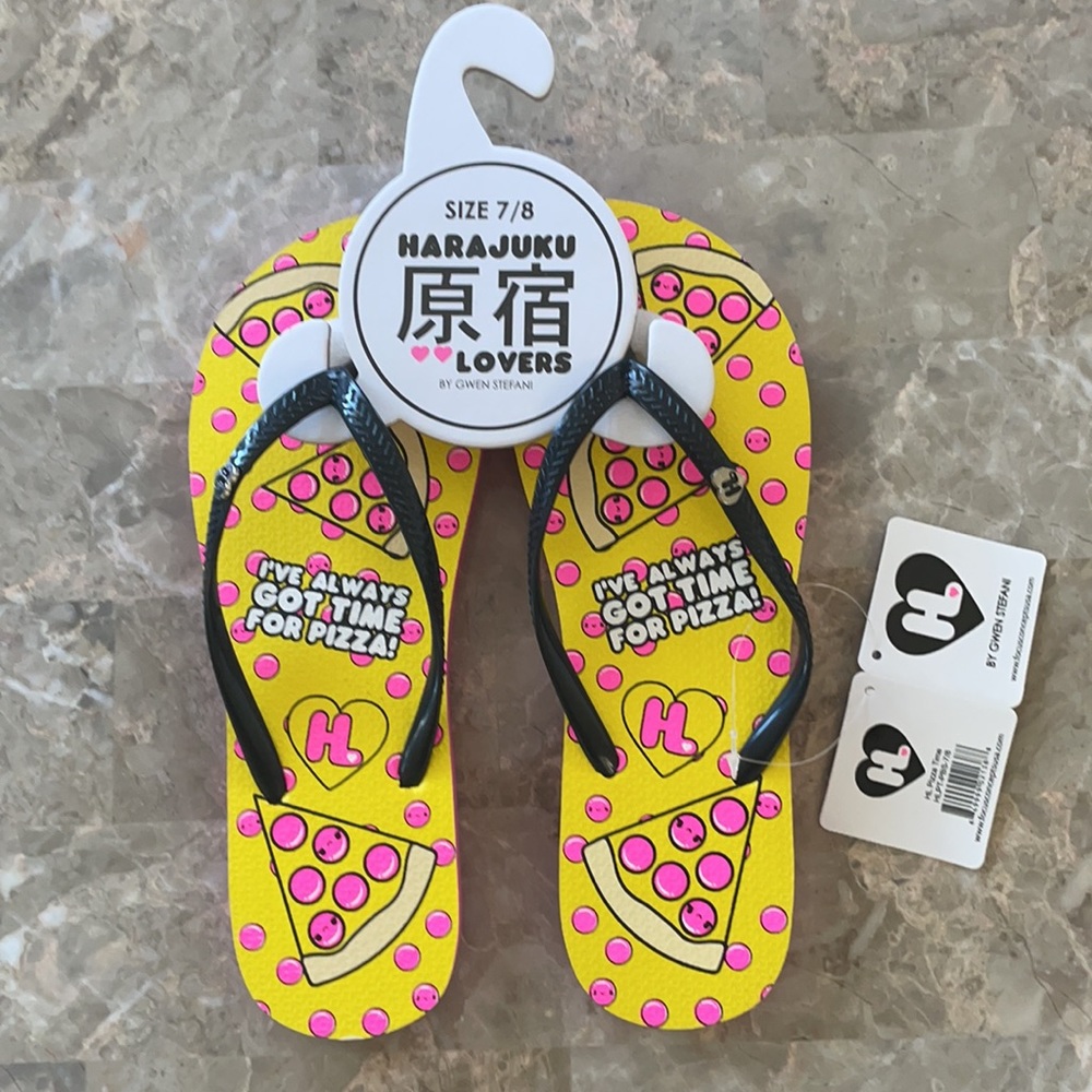 Gwen Stefani Harajuku Pizza Time Flip Flops